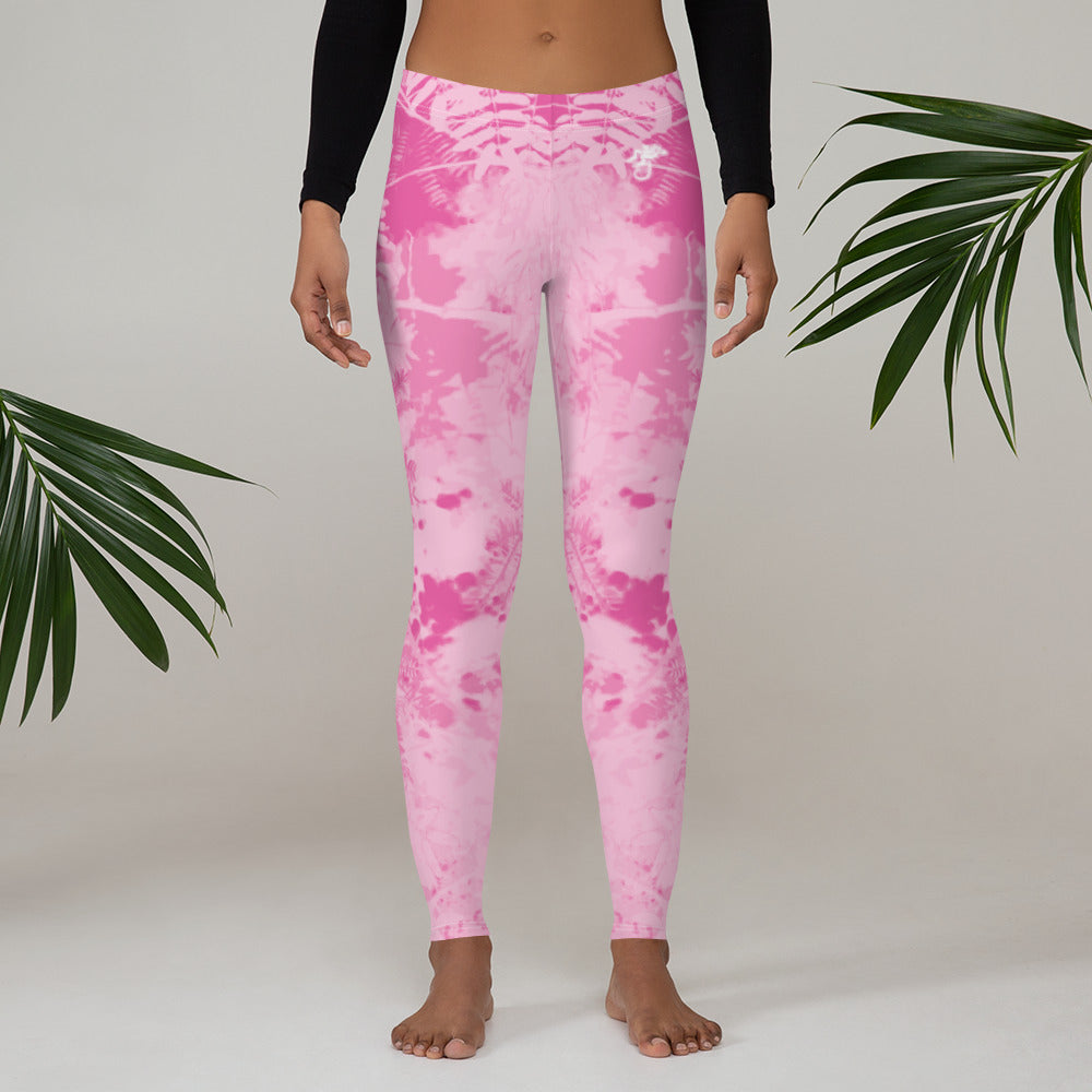 LC Pink Leaves Leggings