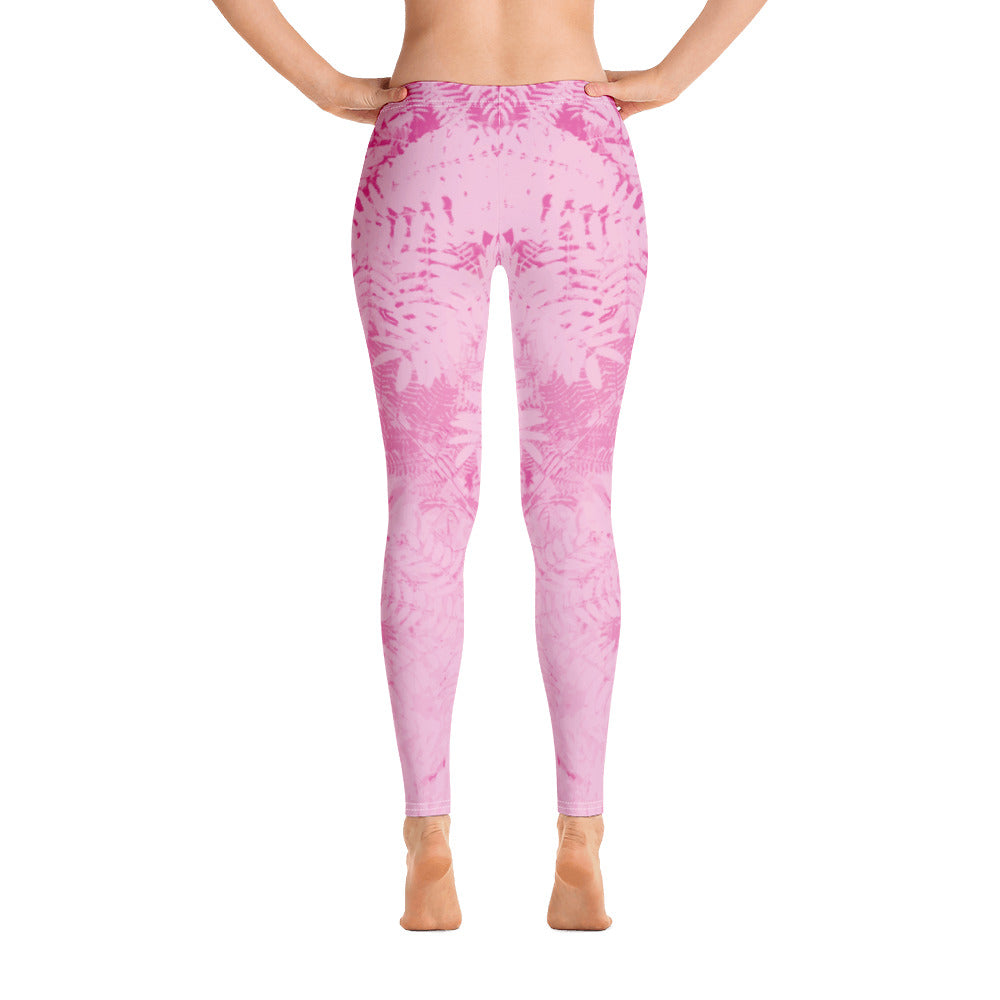 LC Pink Leaves Leggings