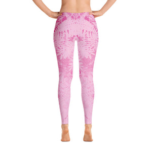 LC Pink Leaves Leggings